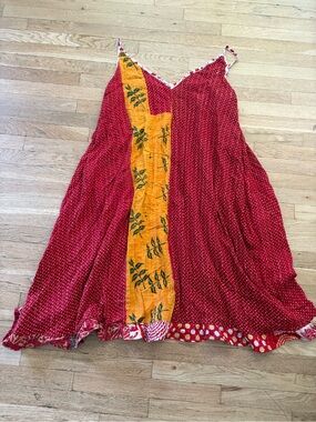 Boho kantha dress upcycled clothing